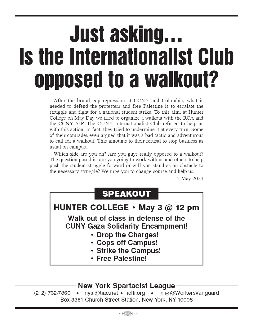Just asking...Is the Internationalist Club opposed to a walkout?  |  2 de mayo de 2024