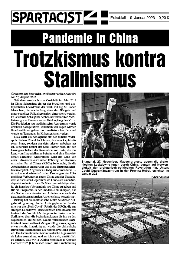 Spartacist (deutschsprachige Ausgabe) supplement  |  9 January 2023