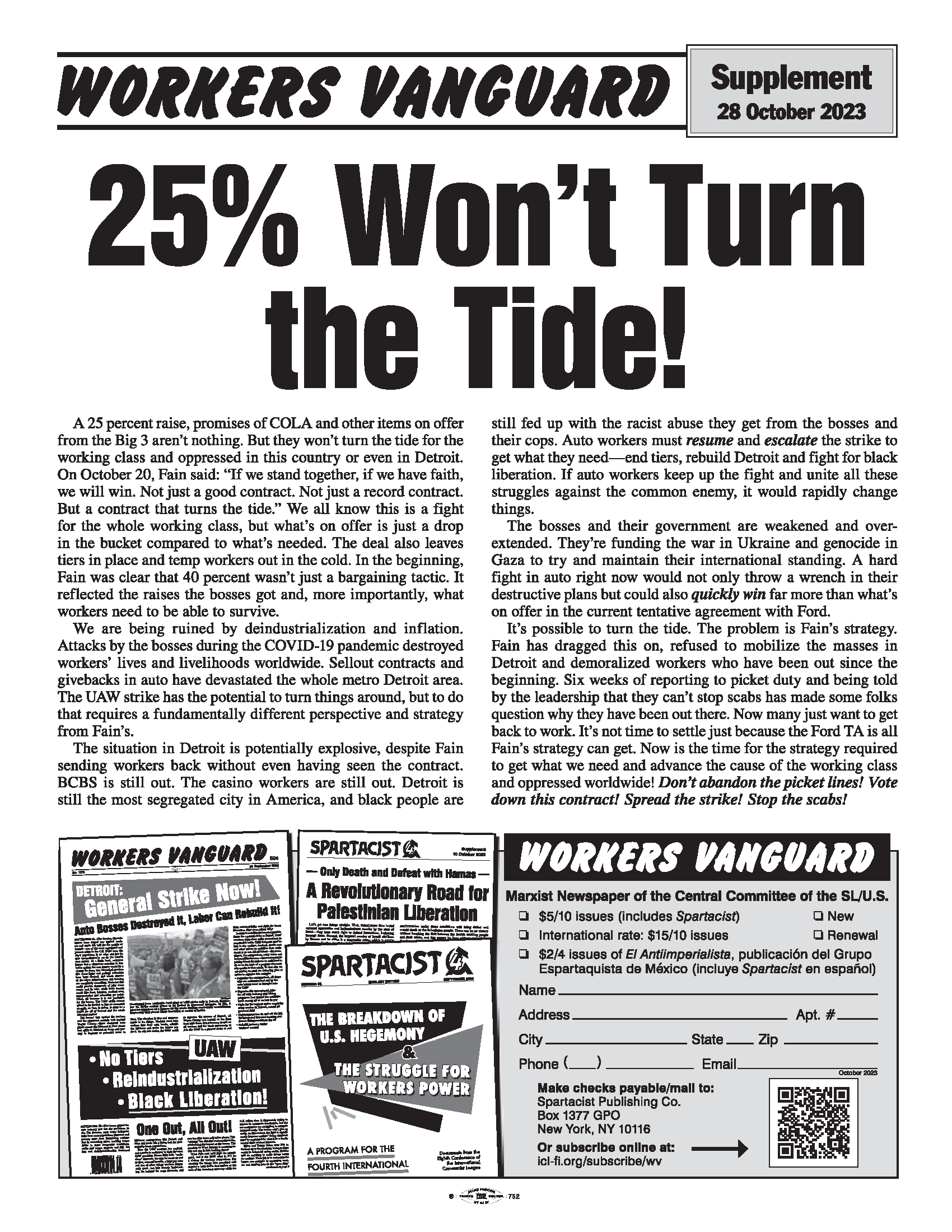 25% Won’t Turn the Tide!  |  28 October 2023