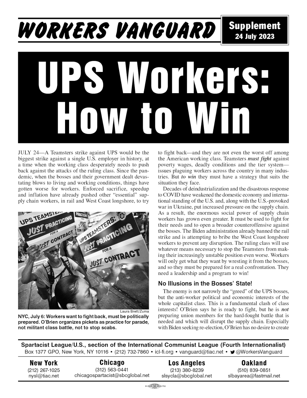 Workers Vanguard 增刊  |  2023年7月24日