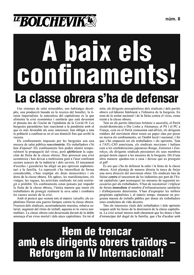 Suplements de Le Bolchévik en català n. 8  |  1 maggio 2021