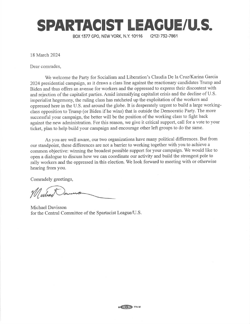 SL/U.S. letter  |  18 marzo 2024