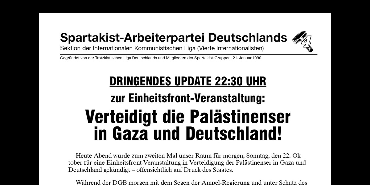 Verteidigt die Palästinenser in Gaza und Deutschland!
