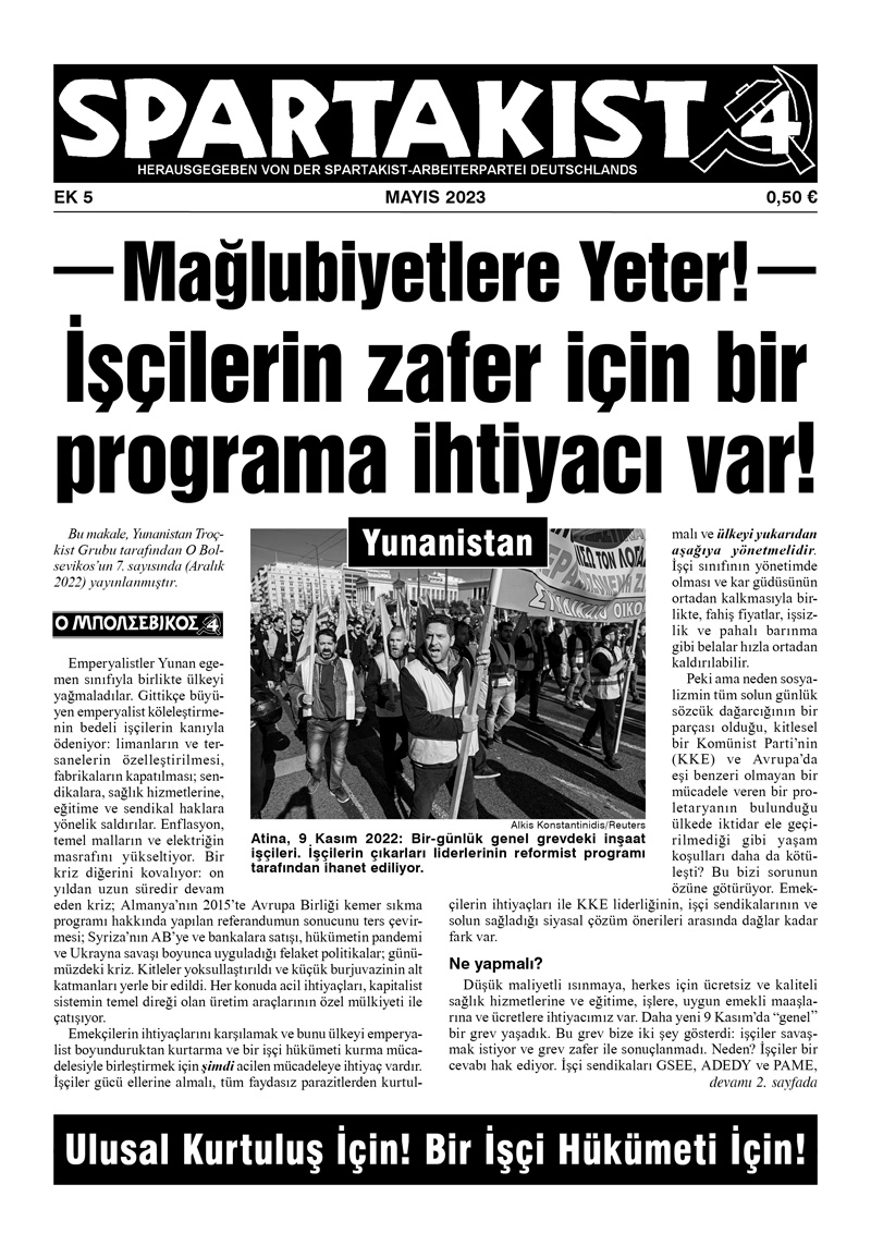 Spartakist (Türkçe Ek) Τεύχος 5  |  1 Μαΐου 2023