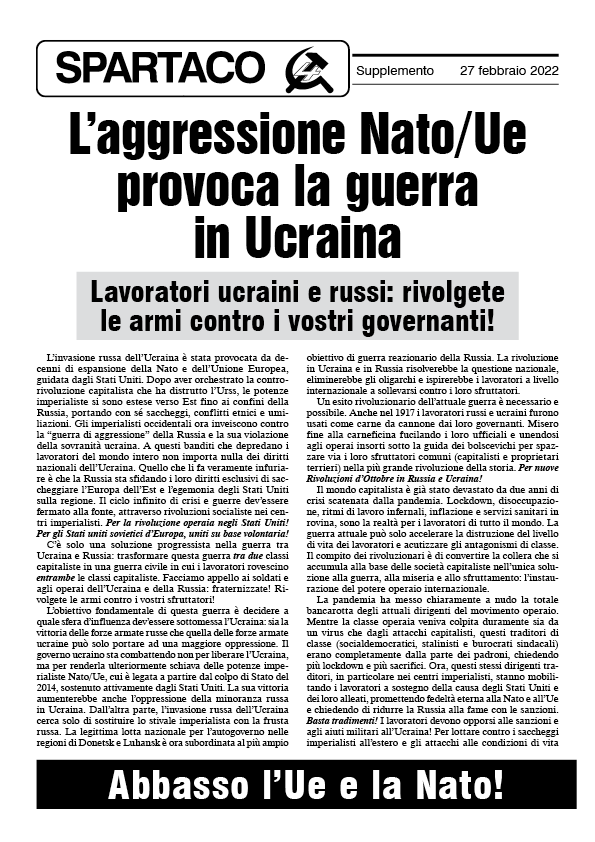 L’aggressione Nato/Ue provoca la guerra in Ucraina  |  27 febbraio 2022