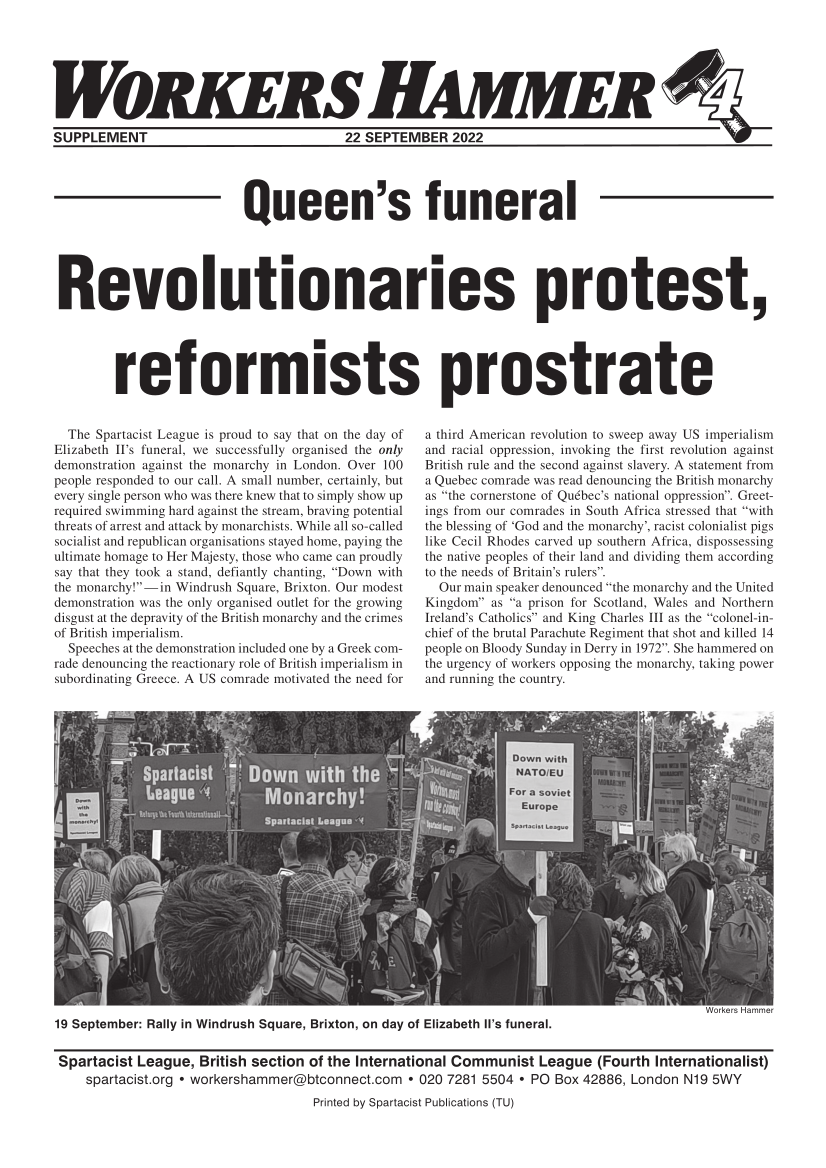 Revolutionaries protest, reformists prostrate  |  22 September 2022